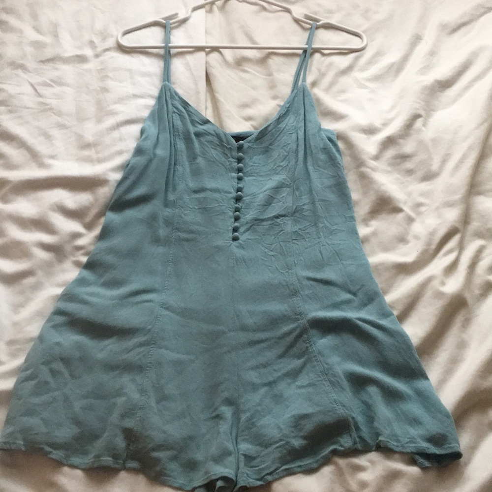 Forever 21 Light Blue Button Romper